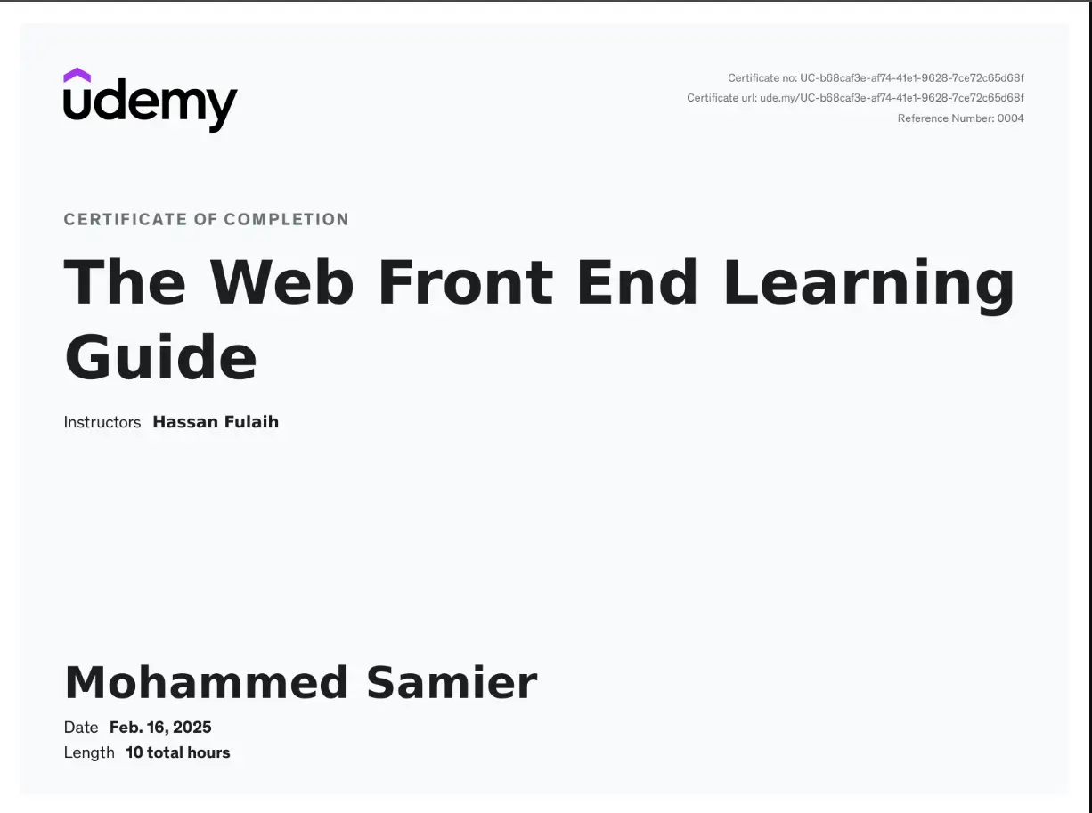 Udemy Certification